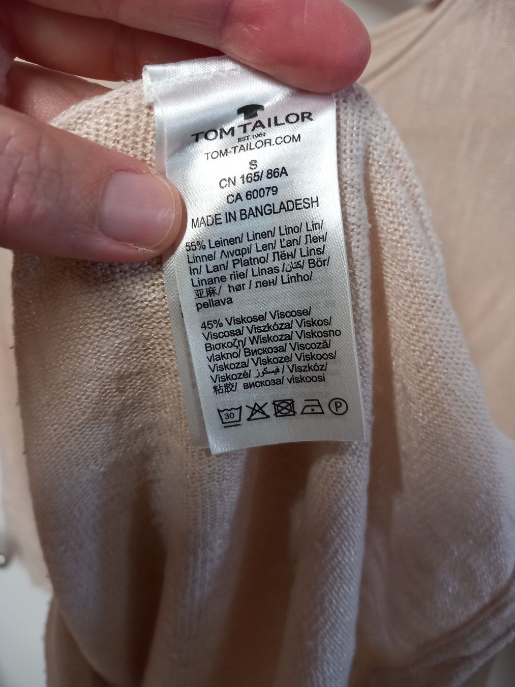 Tom Tailor Maglioni & Felpe: Tom Tailor Pullover Gr.S Leinen/Baumwolle, beige – Usato da Gwatt (Thun) venduto da umwelt-brocki 3