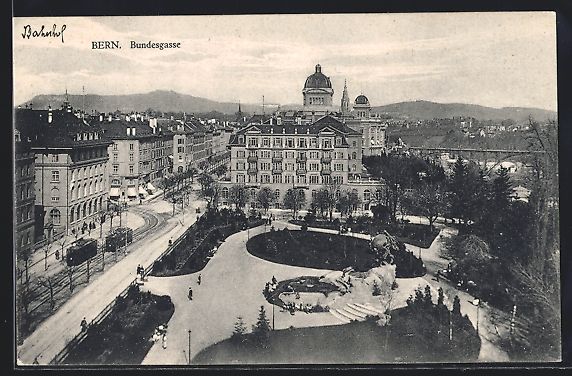 Cartoline postali: Bern, Strasse Bundesgasse mit Strassenba – Usato da Berlin venduto da bartko-reher