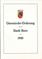 Gemeinde-Ordnung für die Stadt Bern von 1920