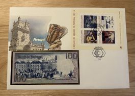 Banknoten Brief Portugal 100 Escudos