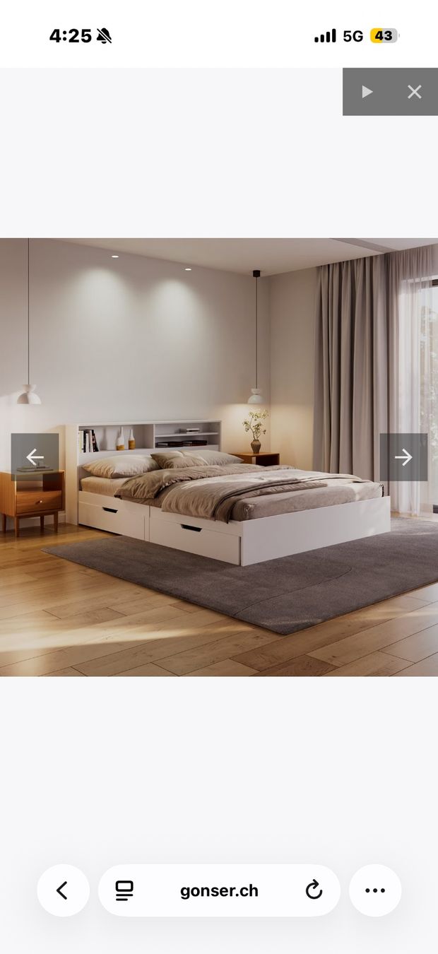 Gonser Letti: BETT MIT STAURAUM 160x200 – Usato da Zürich venduto da fed_g6n8
