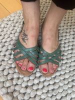Grüne Leder-Sandalen für Frauen