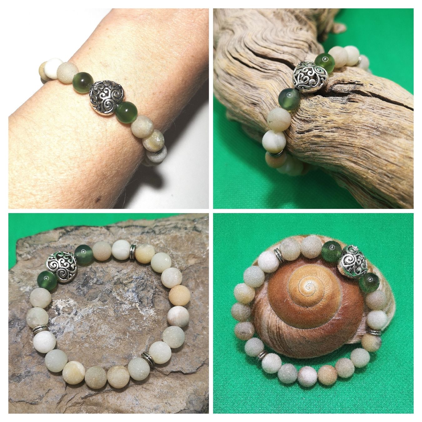 Bracciali & Braccialetti: Herz-Amazonit Steinarmk. - Spendenaktion – Nuovo (secondo la descrizione) da Unterkulm venduto da Nachtigall