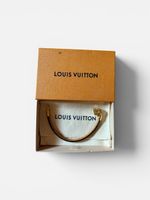 Bracelet Louis Vuitton, cuir noir et or - Élégant!