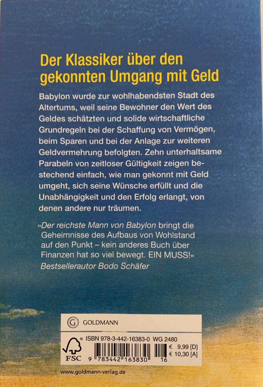 Livres: Der reichste Mann von Babylon – D'occasion à Bremgarten b. Bern par .Anita. 1