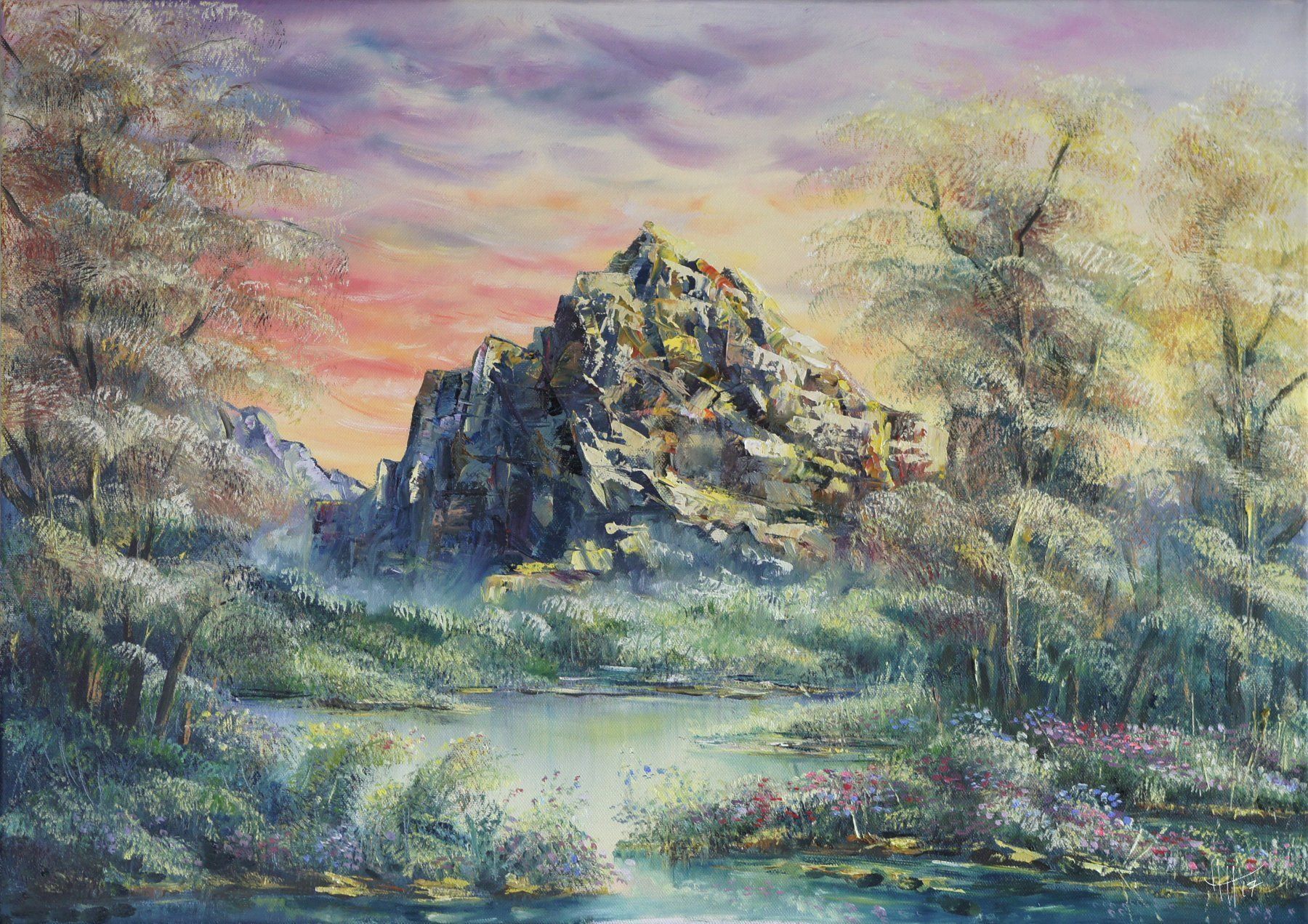 Gemälde: Mountainexpress - Öl auf Leinwand 50x70 – Neu (gemäss Beschreibung) aus Basel von HNDidn