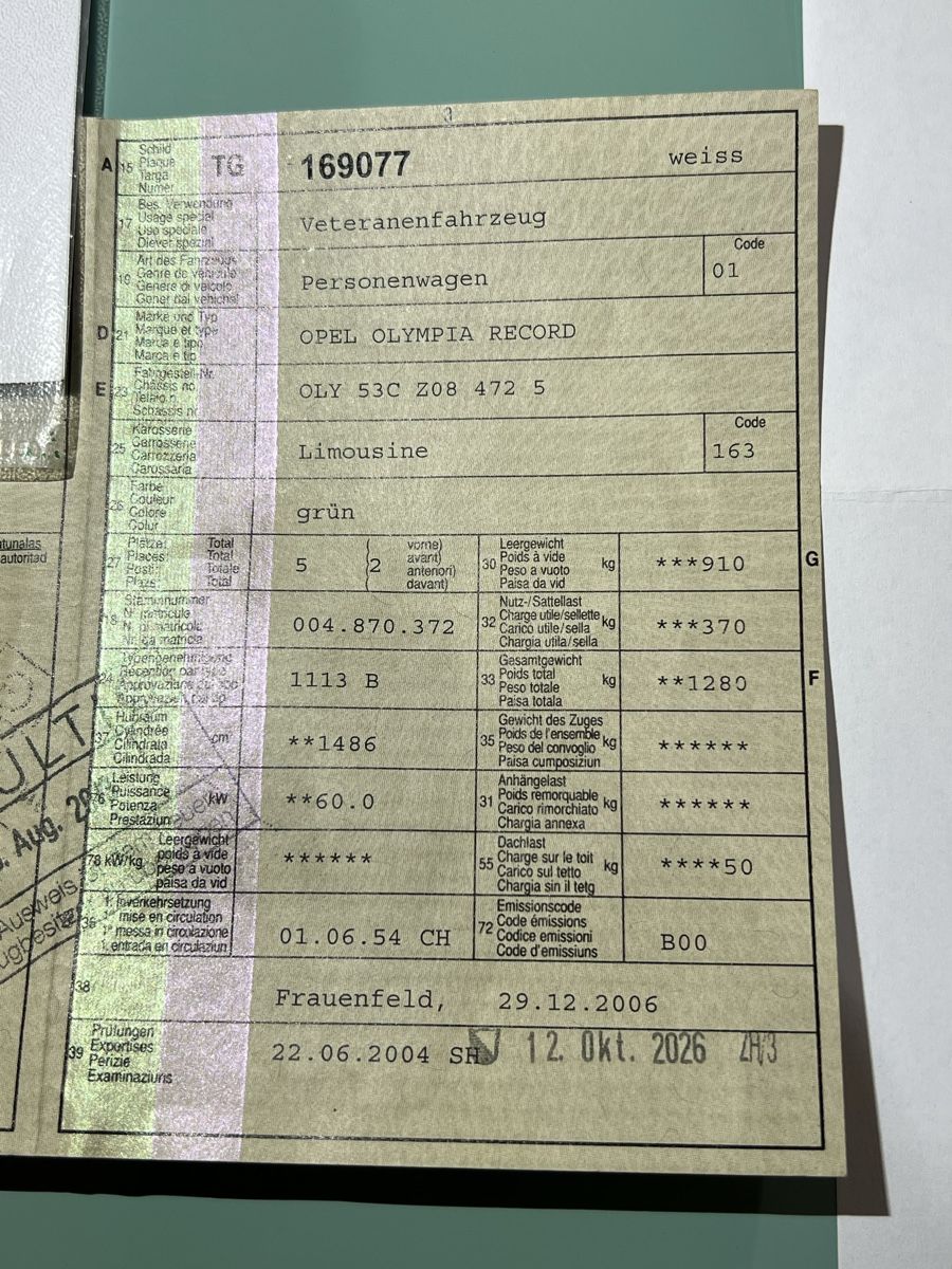 Opel Autos: Opel Olympia 1954 Veteran – Gebraucht aus Schaffhausen von ArthurM. 8