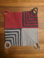 Topflappen rot grau NEU