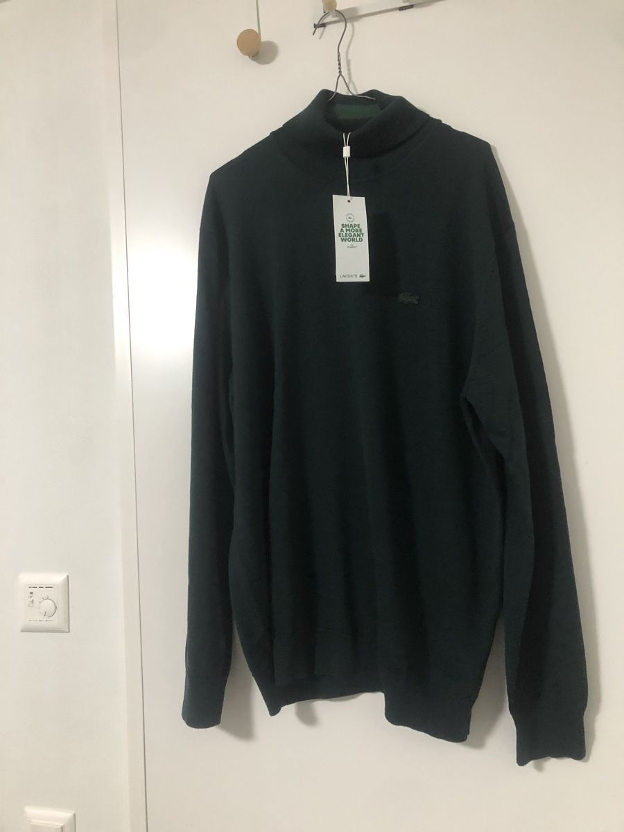 Lacoste Herren Pullover XXL Grün Rollkragen Neu mit Etikett (Nuovo