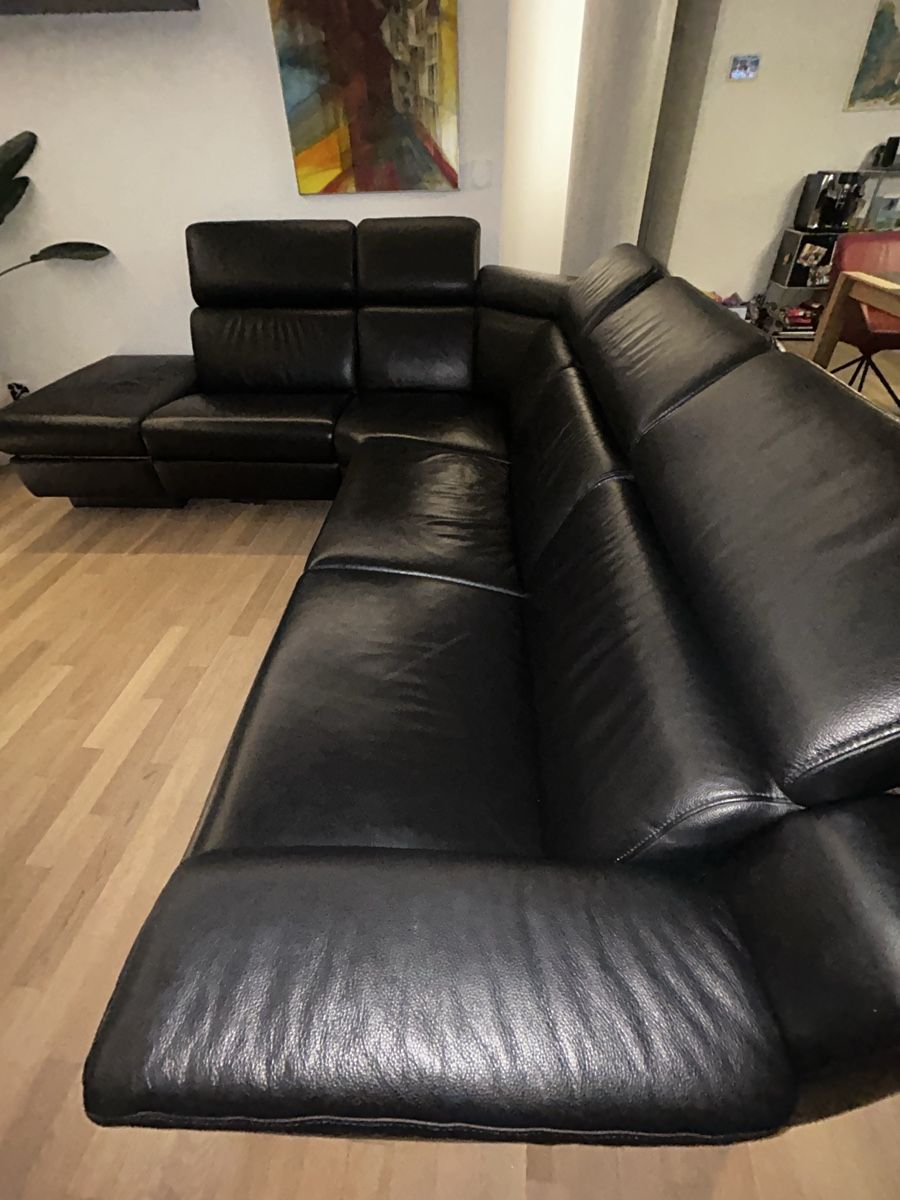 Himolla Sofas: Schwarzes Leader Ecksofa – Gebraucht aus Brugg AG von Kavides 3