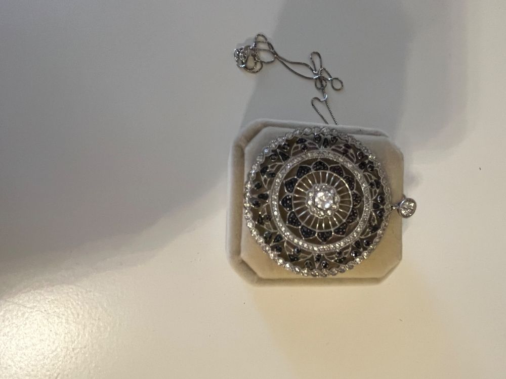 Silber Kette mit grossen anhänger 925 gepunzt art deco Kaufen auf Ricardo