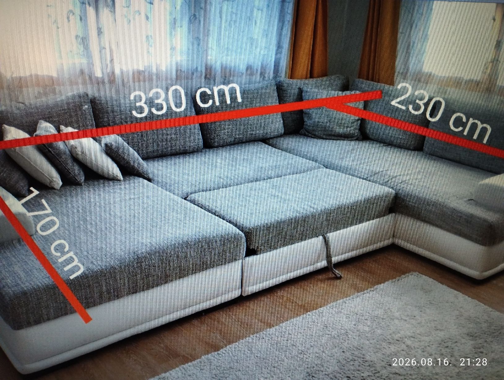 Sofas: Ecksofa mit Schlaffunktion 330x230 cm – Gebraucht aus Wangs von Gabrill 4
