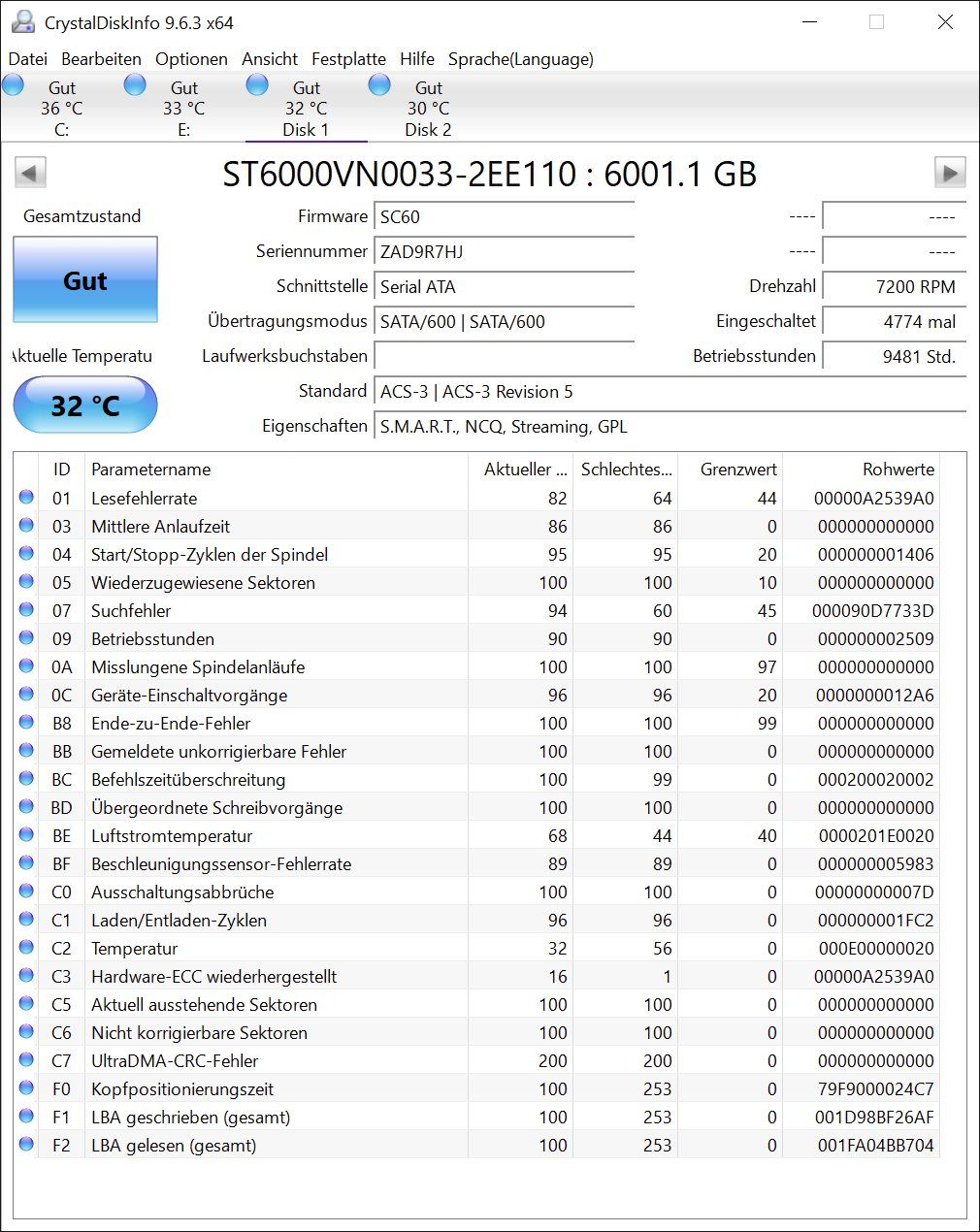 Seagate Dischi rigidi: Seagate Ironwolf 6TB NAS, 2Stk – Usato da Olten venduto da Triologyblue 1