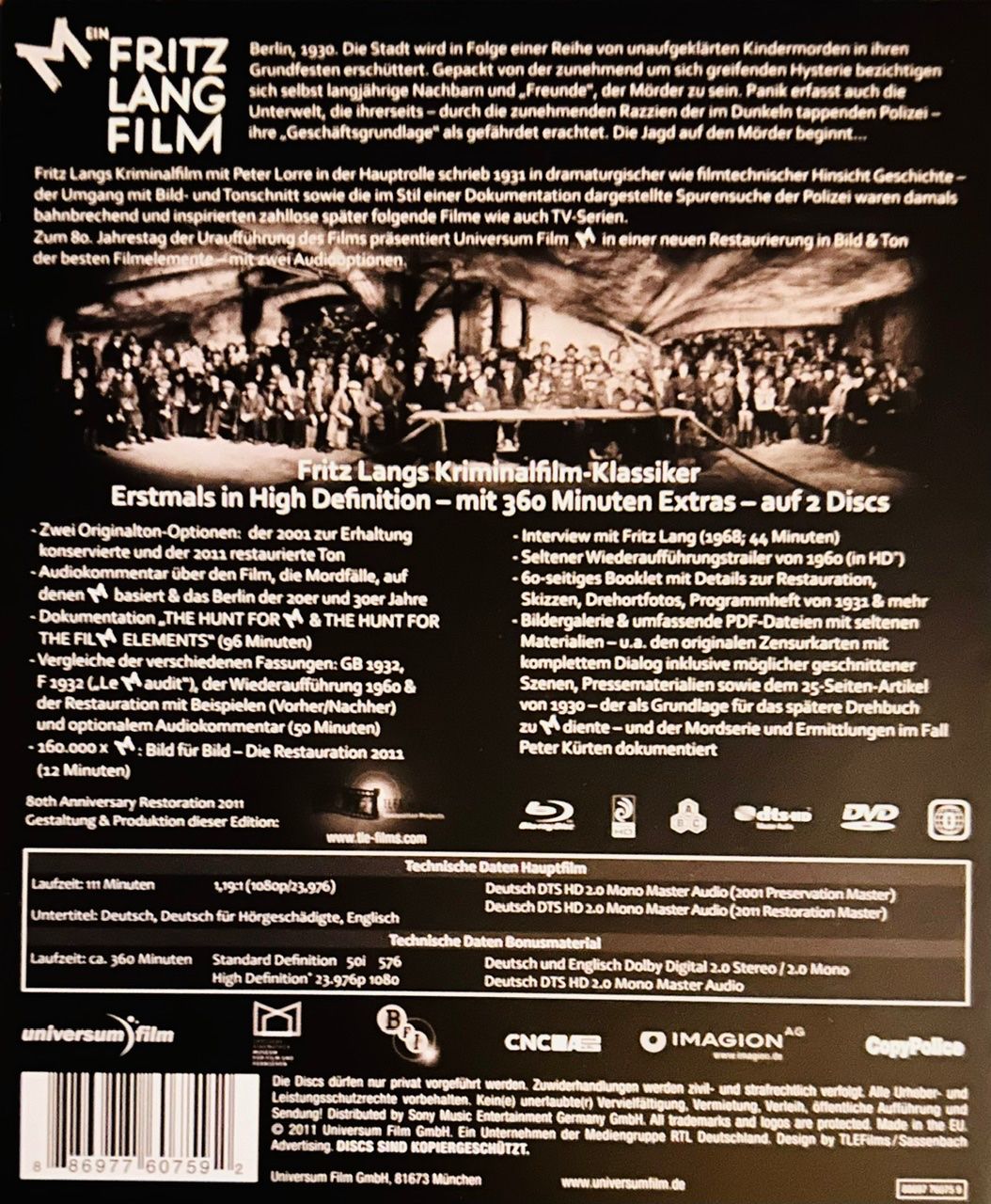Tutti i DVDs: FRITZ LANG: Dr. Mabuse, der Spieler und "M" - Restauriert!! – Nuovo (secondo la descrizione) da Erlinsbach SO venduto da 400_n956 6