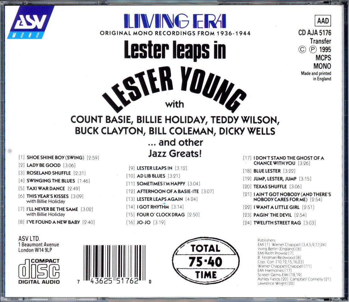 CD: CD - LESTER YOUNG Lester Leaps In - His greatest recordings – Nuovo (secondo la descrizione) da Morges venduto da evnocha3 1