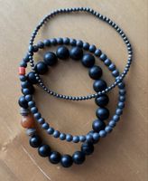 3 schwarze Bracelets Onyx Hämatit Koralle