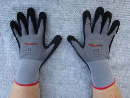 100 Paar Arbeitshandschuhe, Textilhandschuhe gummiert 10/L