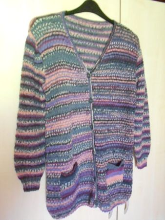 schöne Handgestrickte  Woll-Jacke Gr 44/46