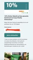 10% Online Rabatt auf das gesamte Sortiment im Coop Vitality