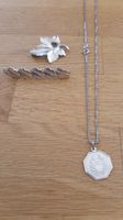 Silber 2 Broschen Kette +Sternzeichen