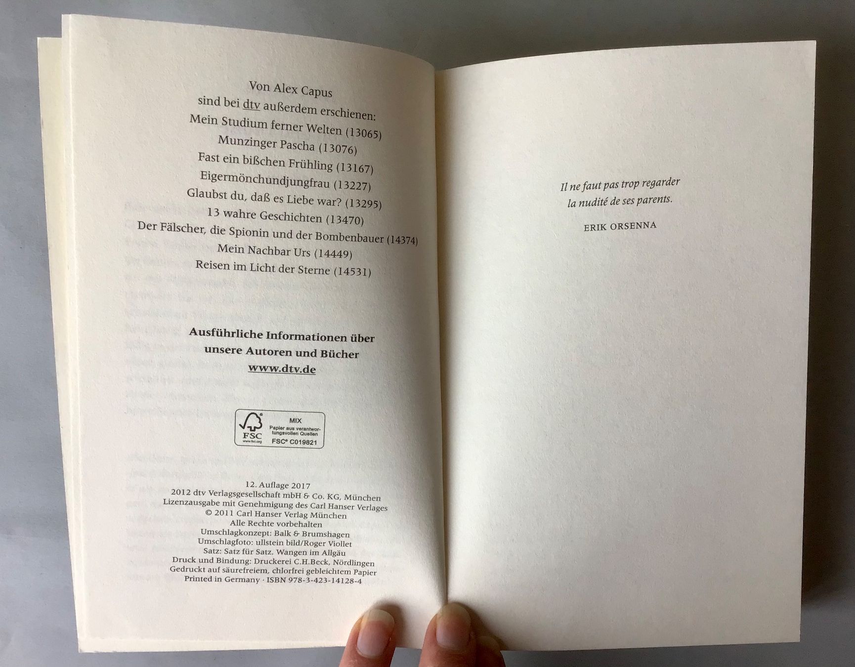 Libri: Taschenbuch: Léon und Louise - Alex Capus – Usato da Bubendorf venduto da Alpenheidi 3