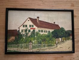 Antikes Gemälde "Neugut" vermutlich in Rorbas-Freienstein