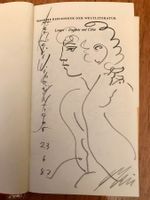 Hans Erni Original Zeichnung mit Signatur in Manesse Buch