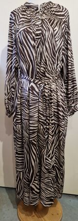 Langärmliges Zebra Kleid, Gr. 44, Seide Look