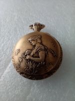 Vintage Chateau Taschenuhr mit Damen Motiv, Swiss Made