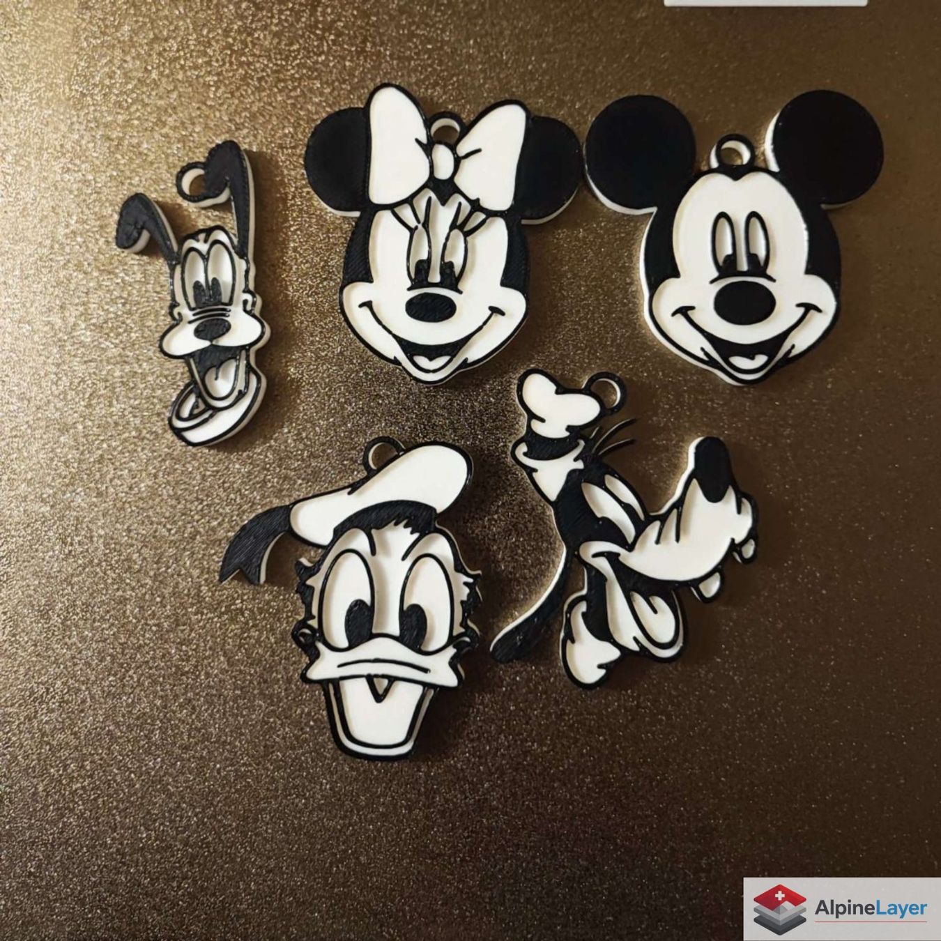 Portachiavi: Mickey Faces 3D Printed Keychain Black White – Nuovo (secondo la descrizione) da Losone venduto da AlpineLayer