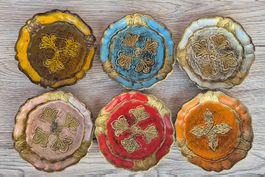 6 italienische Florentiner Untersetzer