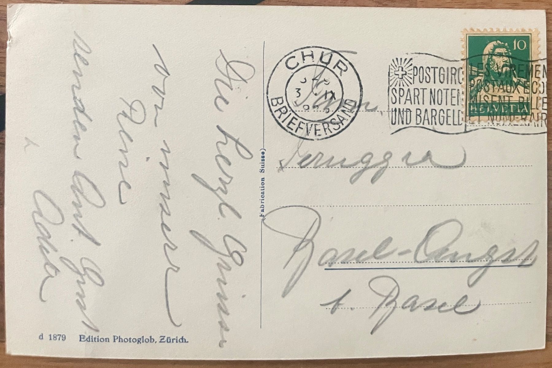 Cartoline postali: CHUR - Monument Fontanna - Denkmal 1925 – Usato da Lutry venduto da Ediego 1