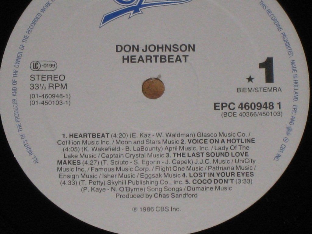 Dischi in vinile: LP - DON JOHNSON - HEARTBEAT – Usato da Steckborn venduto da Quo7 1
