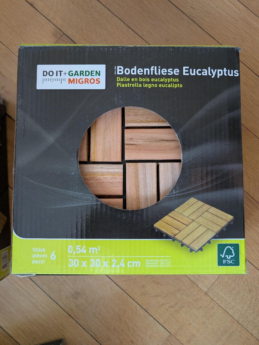 Bodenbeläge: Bodenfliesen, Platten, Eucalyptus Holz Migros – Neu und originalverpackt aus Zürich von hendiadyoin 4