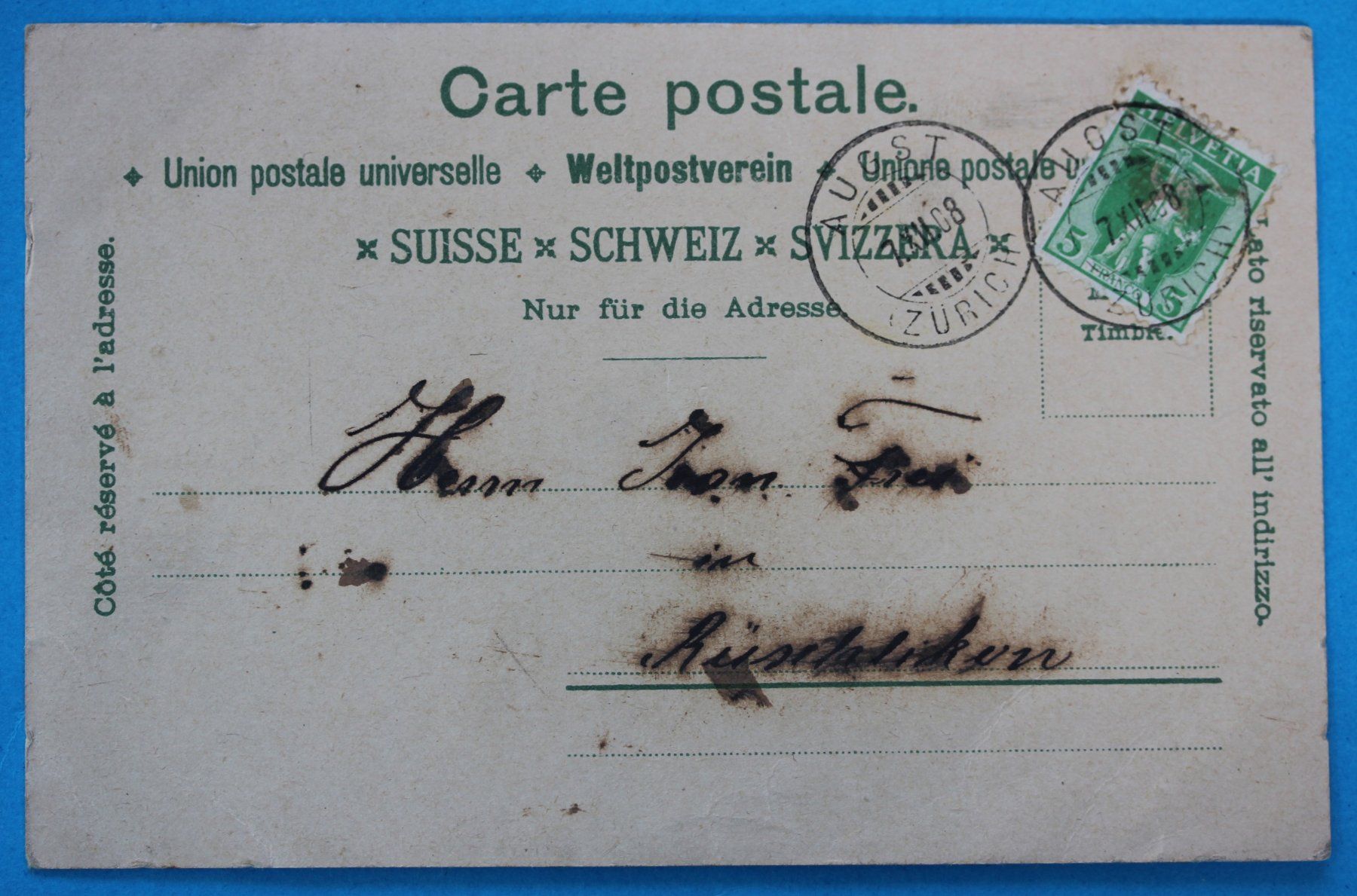Cartoline postali: AEUGST LITHO AK – Usato da Lotzwil venduto da pirolh 1