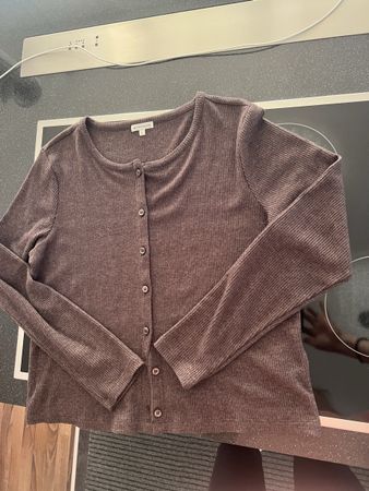 Damen Strickjacke Tom Tailor gerippt braun Grösse S