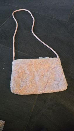 Sehr feine Perlen-Tasche, Handarbeit, Rosa, Sommer-Schick!