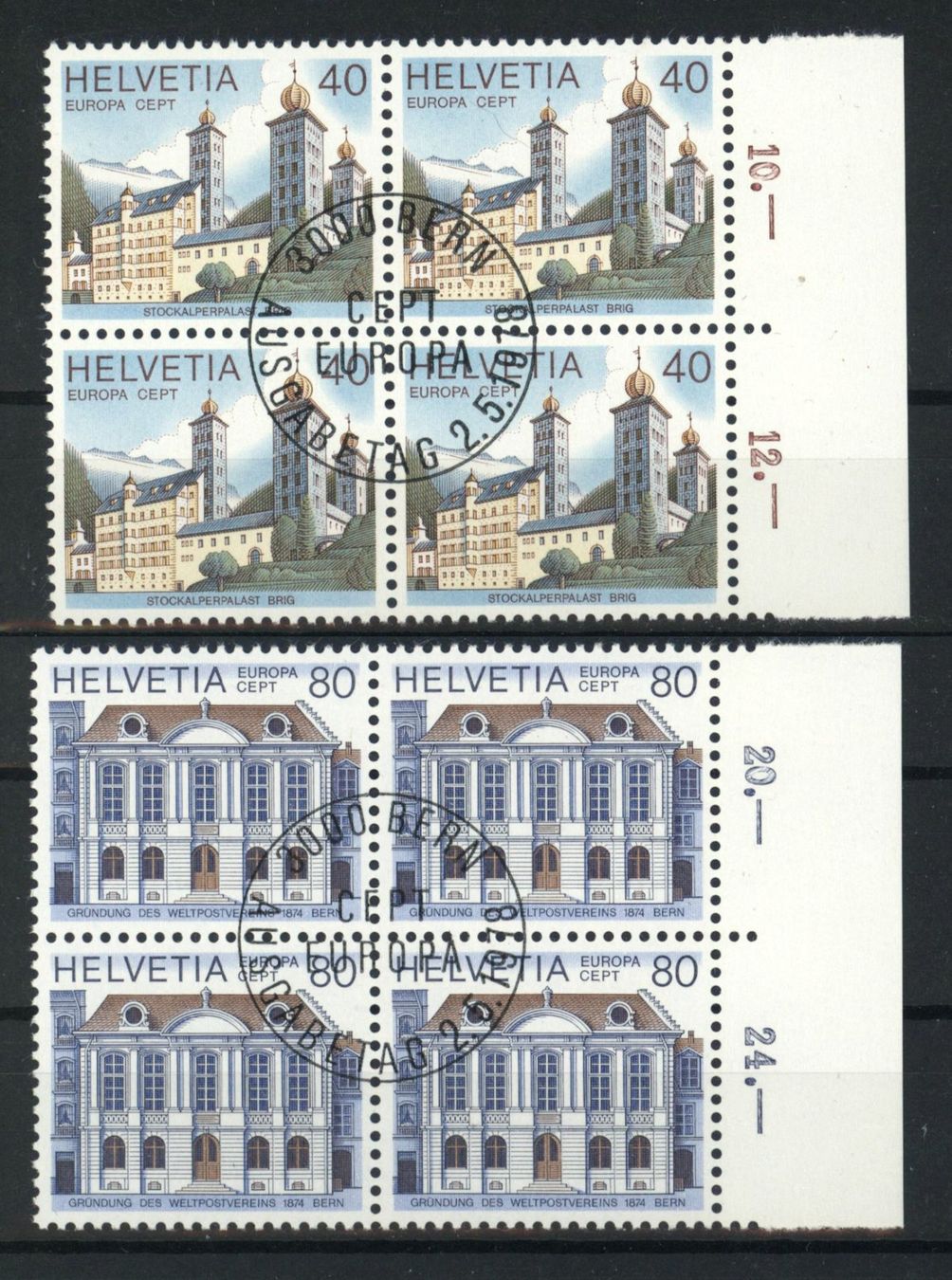 Alle Briefmarken: 1978, Europa, Viererblöcke, ET – Gebraucht aus Willisau von Vollstempel