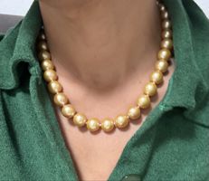 Südsee Goldener echt  Perle Kette Ultra Seltener