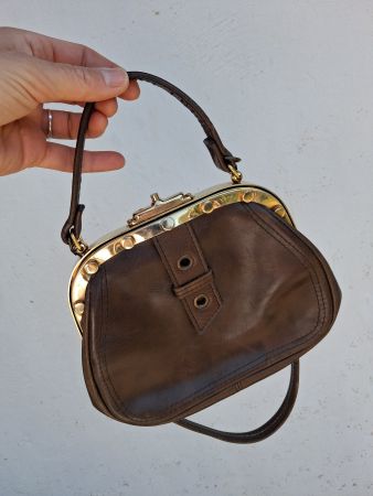 Braune vintage Ledertasche Schaffhauser Lederwaren