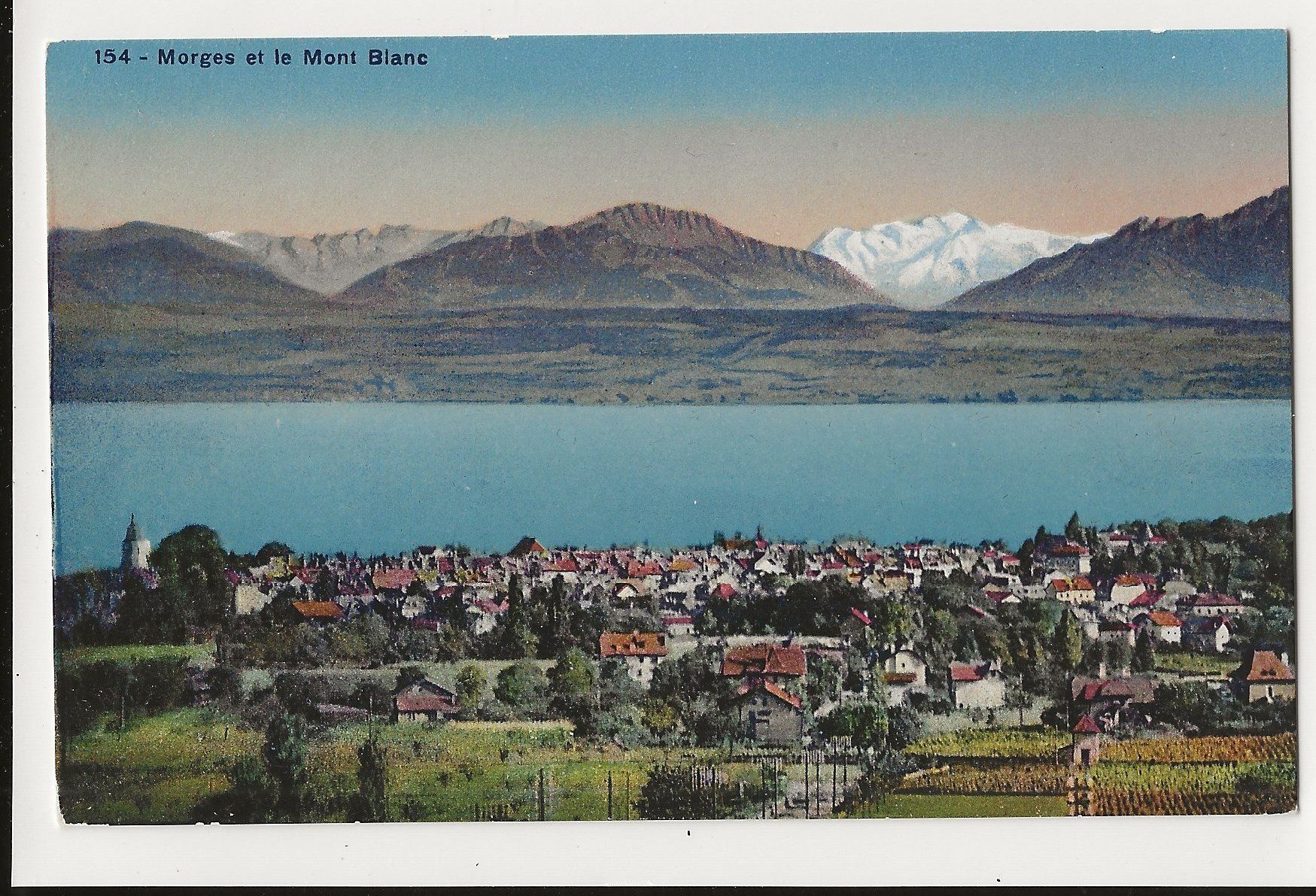 Cartoline postali: AK ca. 1920 Morges et le Mont Blanc – Usato da Greifensee venduto da 315WDO