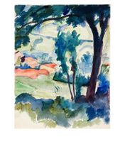 GIOVANNI GIACOMETTI, "Landschaft bei Stampa", Orig.-Aquarell