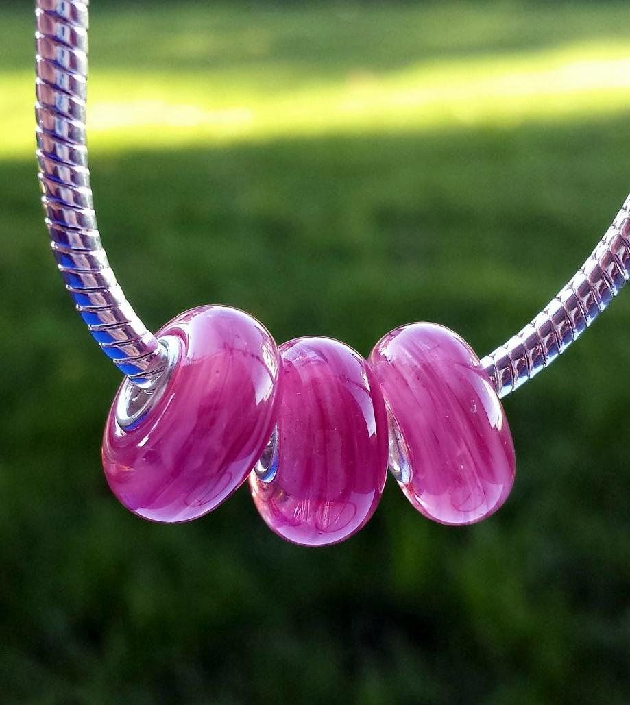 Perle (finte): Lampwork Rosa Glasperle, Glass Bead – Nuovo (secondo la descrizione) da Langenthal venduto da flowersNbirds 2
