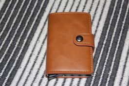 Dunkel Braun RFID Block Leder Karte etui