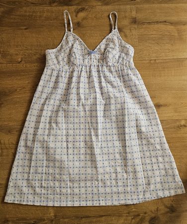 Nachthemd Damen Grösse S weiss blau gemustert 
