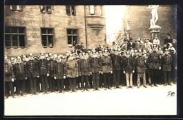 Foto-AK Saarbrücken, Feuerwehrtag, Grup