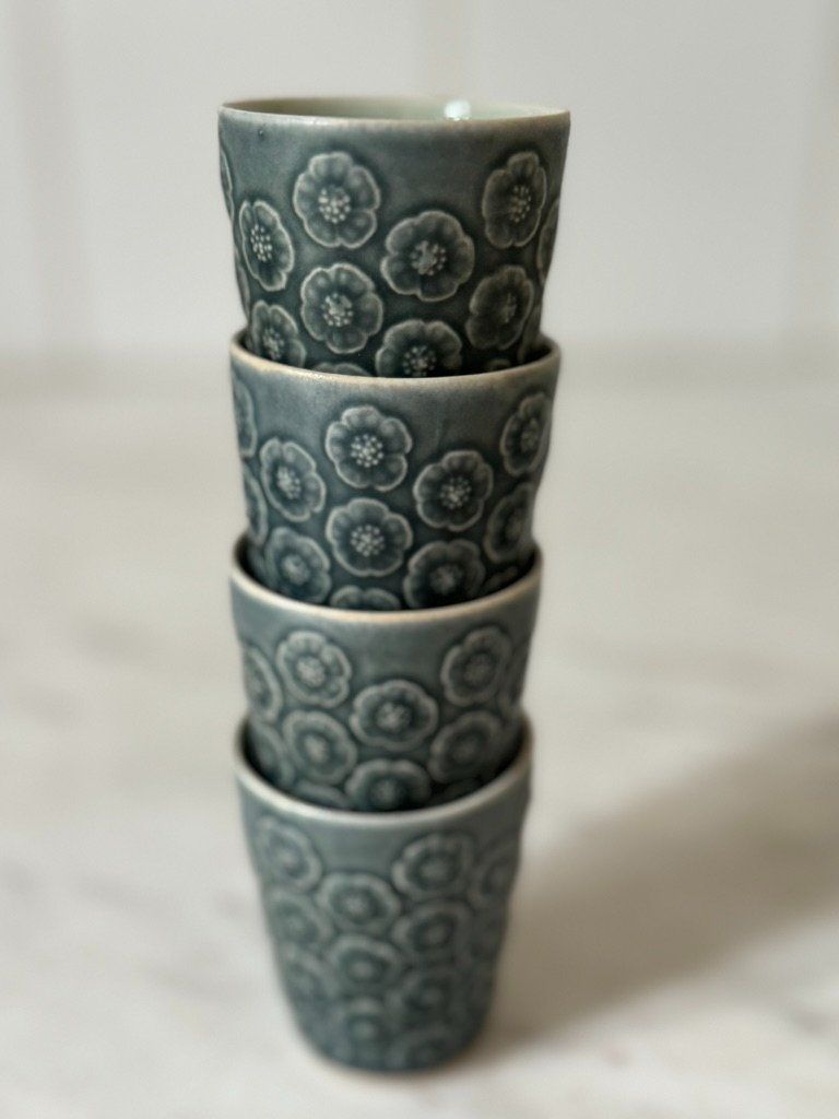 Set di piatti: Jens Harald Quistgaards, Egg Cups, cups, AZUR line, – Usato da Basel venduto da FlorinBasel 1