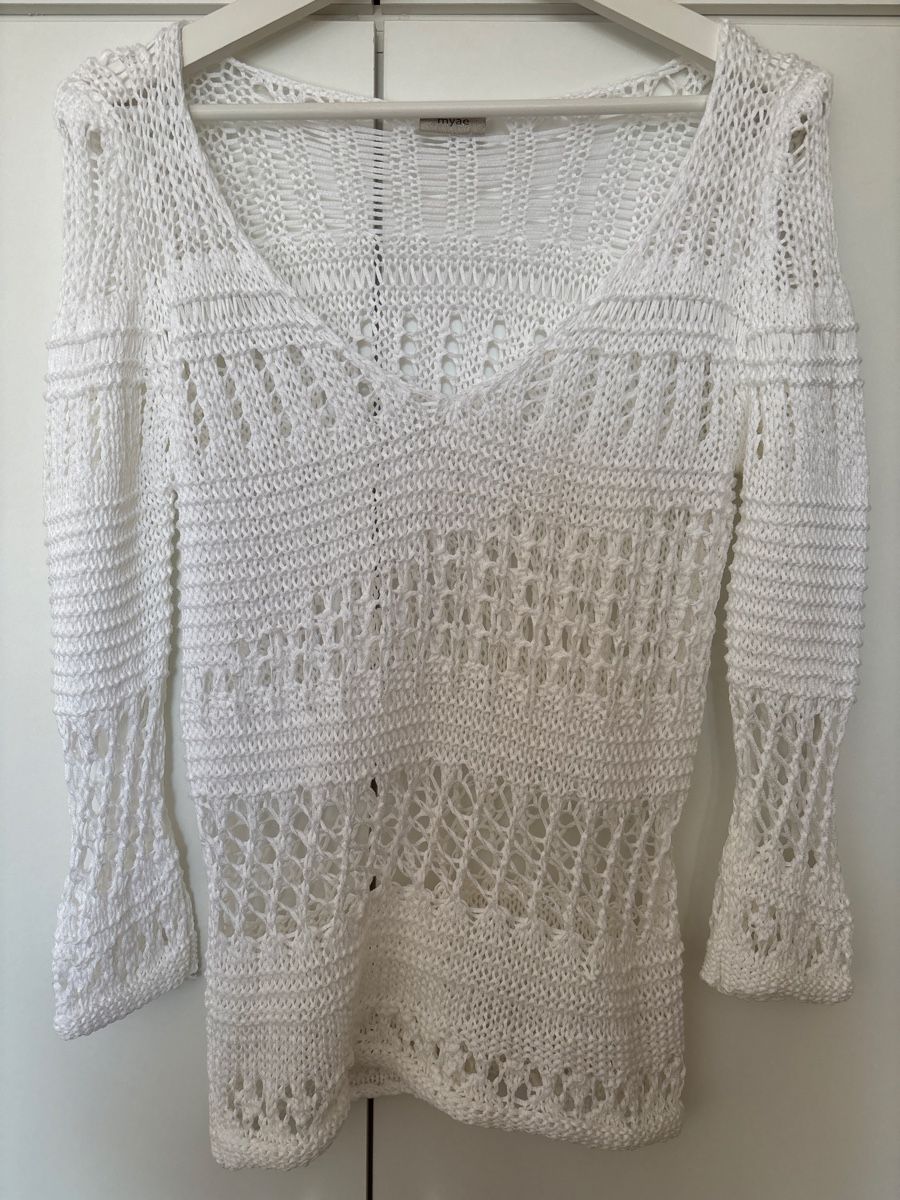 Maglioni & Felpe: MyAe Sommer-Strickpullover, weiss, Gr.S – Usato da langenthal venduto da rundholz7