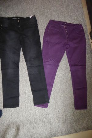2 lässige Jeans Violett/schwarz Gr M Bund 40cm Chicoree Vint