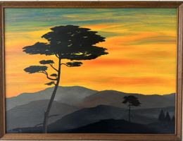 Bild „Silent evening“, 79 x 59cm, Acryl auf Holz